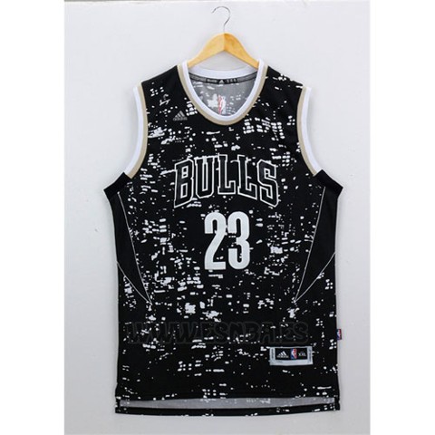 Camiseta Luces De La Ciudad Chicago Bulls Michael Jordan #23 Negro